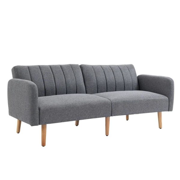 Rootz-vuodesohva - 2-istuttava kangasvuodesohva - Sohva nukkumistoiminnolla - Polyesteri - Kumi - Puunharmaa - 173 x 75 x 73 cm