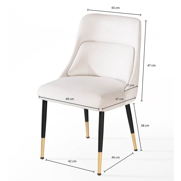 Rootz Modern Dining Chair - Køkkenstol - Fløjlspolstring - Robus
