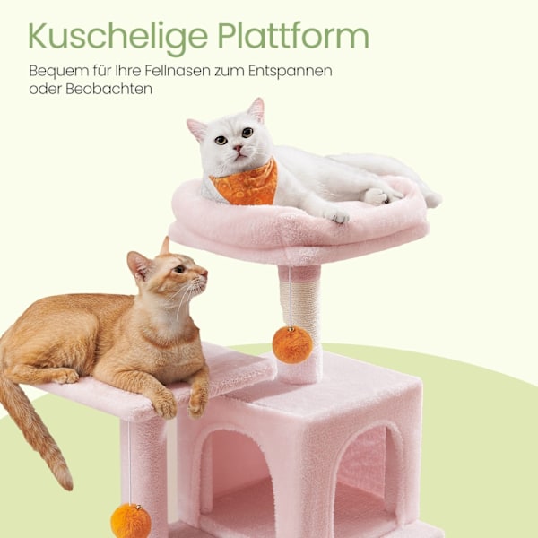 Rootz multi -etagers kattetræ - Scratching Post - Cat Tower - Cave & Hammock - 45x35x112cm
