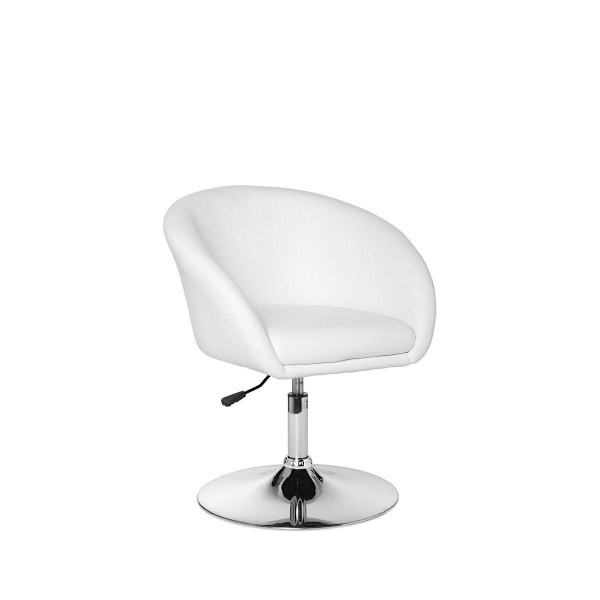 Rootz design relaxfåtölj loungefåtölj syntetisk läder cocktailfåtölj vit - Vridfåtölj - Matsalsstol 120 kg - Klubbfåtölj läderlook - Snurrstol Modern