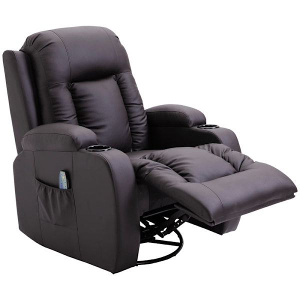 Rootz Massagestol - Hvilestol - Vibrerende hvilestol - Lændestøtte - Imiteret læder - 85cm x 94cm x 104cm