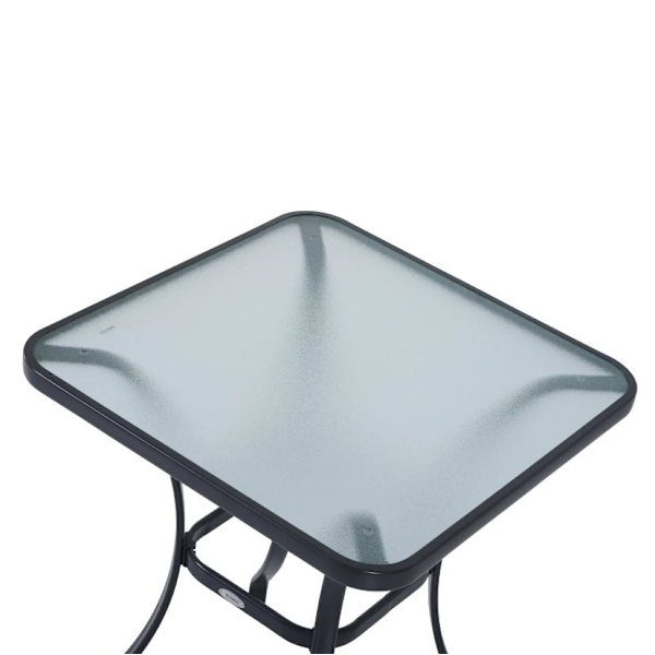 Rootz Garden Pöytä - Lasipöytä - Bistropöytä - Parvekepöytä - Musta - Metalli - Karkaistu lasi - 68,5 x 68,5 cm