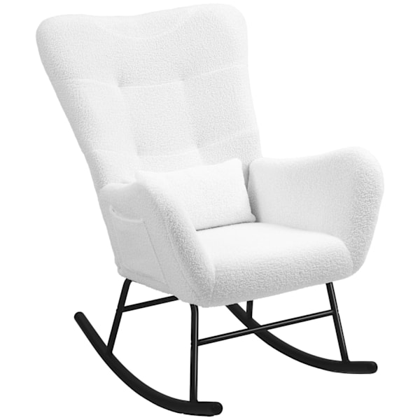 Rootz gungstol - fluffig stol - gliderstol - lyxig komfort - 67 cm x 95 cm x 100 cm - vit