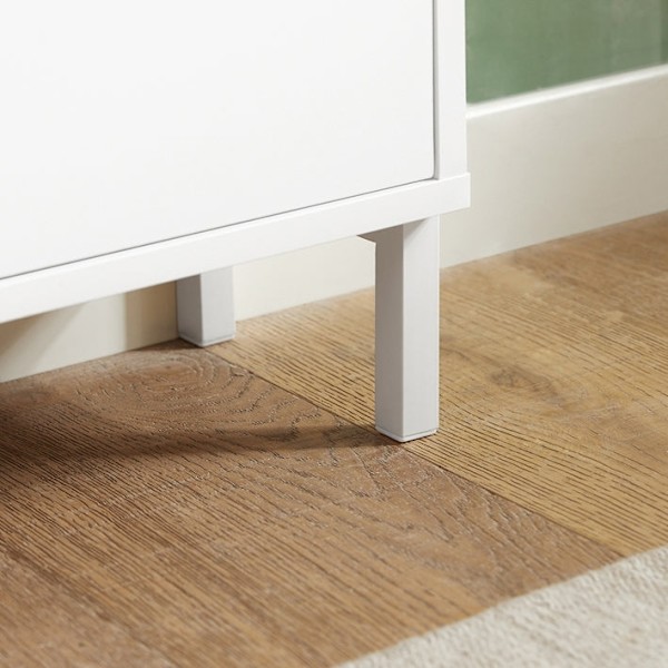 Rootz White Shoe Cabinet - Skoorganisator - Skoförvaring - Design med 4 flikar - Robust konstruktion - Väggmonterbar - 100cm x 91cm x 19cm