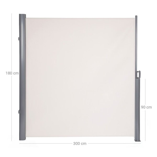 Rootz Sidefortelt - Altaner - Terrasser - Robust - Rustfast - Vandafvisende - Rivefast - Polyester - Vandtæt Pu - Antracit - 180 x 350 cm