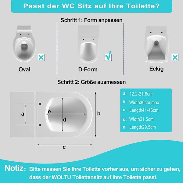 Rootz Soft Close toiletlåg - D Shape Badeværelsessæde - Quick Release Funktion - Antibakteriel beskyttelse - 41-46cm x 36cm - Hvid