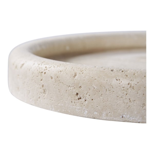 Rootz Tray Travertine - Natural Decorative Platter - Servering Tray - Hållbart trä - Ø25,5 cm x 2,5 cm - 2390G