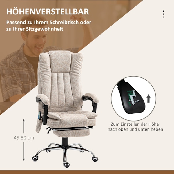 Rootz -kontorstol med massage - Ergonomisk skrivebordsstol - Opvarmet sæde - 62 cm x 70 cm x 113-120 cm - Ultimate Comfort