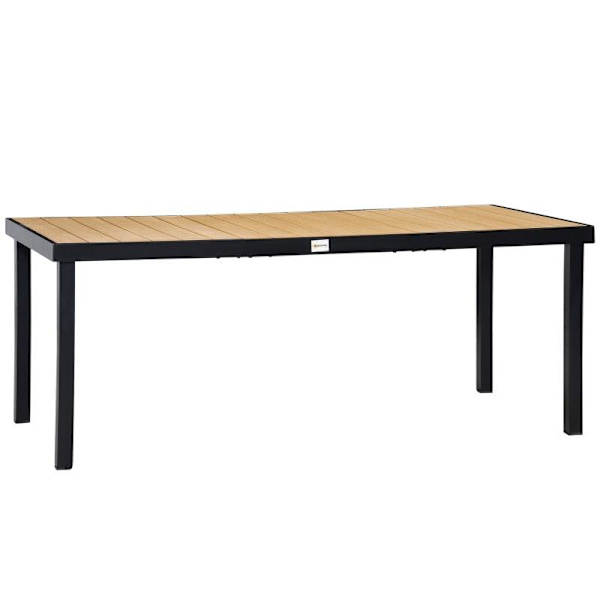 Rootz Utomhusmatbord - Trädgårdsbord - Trädgårdsmöbler - Bord - Natur/Svart - 190c mx 90cm x 74cm