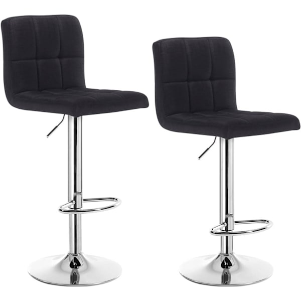 Rootz Barpall - Justerbar Barstol - Ergonomisk bänkpall - Slitstark linnesits - Metallram - Golvskydd - 92cm-114cm x 44cm x 38cm