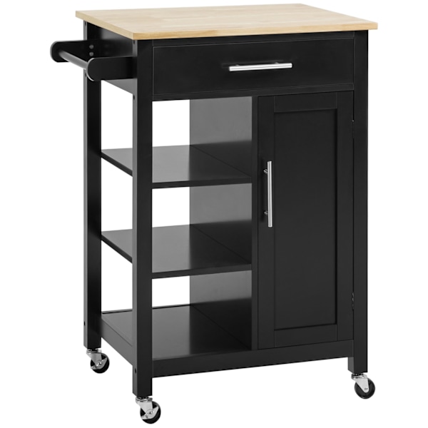 Rootz Kitchen Trolley With Wheels - Servering Trolley - Storage Cart - Easy Mobility - 69W X 48D X 89H CM