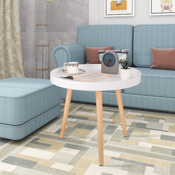 Rootz sidebord - kaffestativ - sengebord - dagligstue accent - lounge stativ - endebord - hvid - 50 x 44 cm (ø x H)