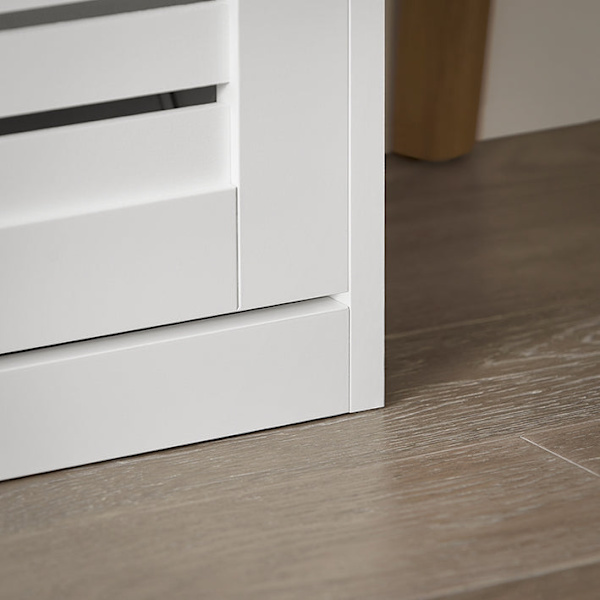 Rootz Skoskab med 6 klapper - Skovipper - Skokommode - Alsidig opbevaring - Pladsbesparende design - Nem montering - Hvid - 115 cm x 112 cm x 30 cm