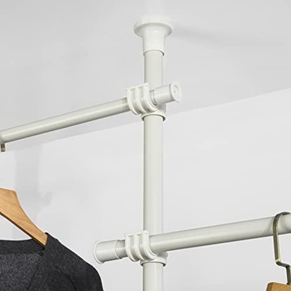 Rootz Teleskopgarderob Organizer-Hängande skena-Kläder Rack-Förvaringshyllor