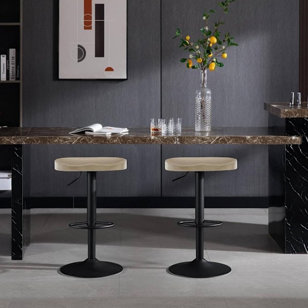 Rootz barpall i trä - Vridbar pall - Ergonomisk pall - Justerbar i höjdled - Sits i massivt trä - 41,5 cm x (60-81 cm) x 31,5 cm