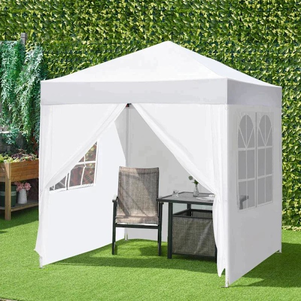 Rootz Pop Up Pavillon - Kokoontaittuva paviljonki - 4 sivuseinää, jossa ikkuna-ovi vetoketjulla - Marquee Garden Teltta - Kantolaukku - Metalli - Oxfo