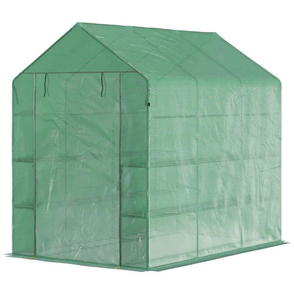 Rootz Greenhouse - Folieväxthus - Walk-in växthus - Med 8 hyllor - Kallram - 214 x 143 x 195 cm