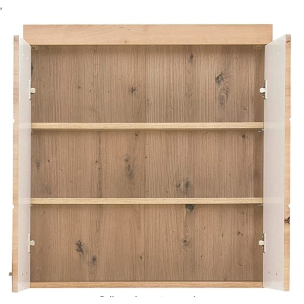 Rootz Vægskab - Badeværelsesskab - Højglans - 73 x 77 x 23cm White High gloss