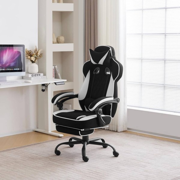 Rootz Gaming Chair - Kontorstol - Computerstol - Pocket Spring Pude - Ergonomisk design - Åndbart mesh stof - 57cm x 51,5cm