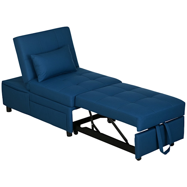 Rootz 3 -i -1 foldestol seng - hvilestol - chaise longue - justerbar ryglæn - 65,5L x 104W x 81H cm - bærbar med hjul og sidelomme