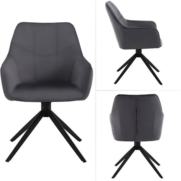 Rootz Swivel Dining Chair - Vadderad fåtölj - Sammet - 360° rotation - Bekvämt sittande - 58cm x 86cm x 63,5cm