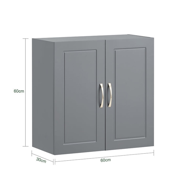 Rootz-seinäkaappi - Kylpyhuonekaappi - Lääkekaappi - Monipuolinen säilytystila - Säädettävät hyllyt - Tukeva MDF-rakenne - 60cm x 60cm x 30cm