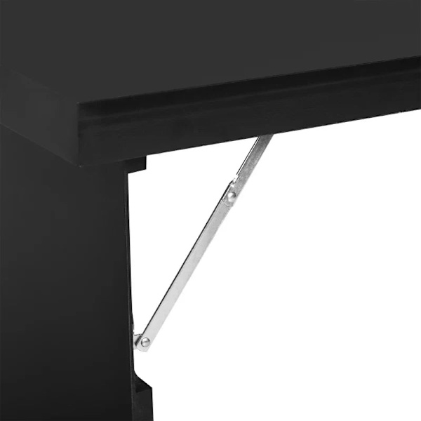 Rootz Väggfällbart bord - Väggskrivbord - Väggbord - Inklusive skrivtavla - Platsbesparande - MDF - Svart - 60 cm x 94,5 cm x 147 cm