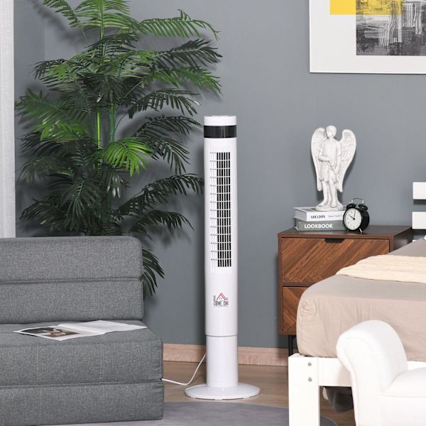 Rootz Tower Ventilator med fjernbetjening - Hvid - Pe Plast, Stål - 11,81 cm x 11,81 cm x 43,3 cm