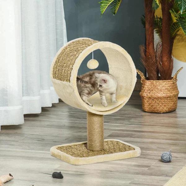 Rootz skrapstolpe - Kattträd - Kattsäng - Kattskrapa - Kattlekstam - Kattklätterträd - 40 x 30 x 56 cm