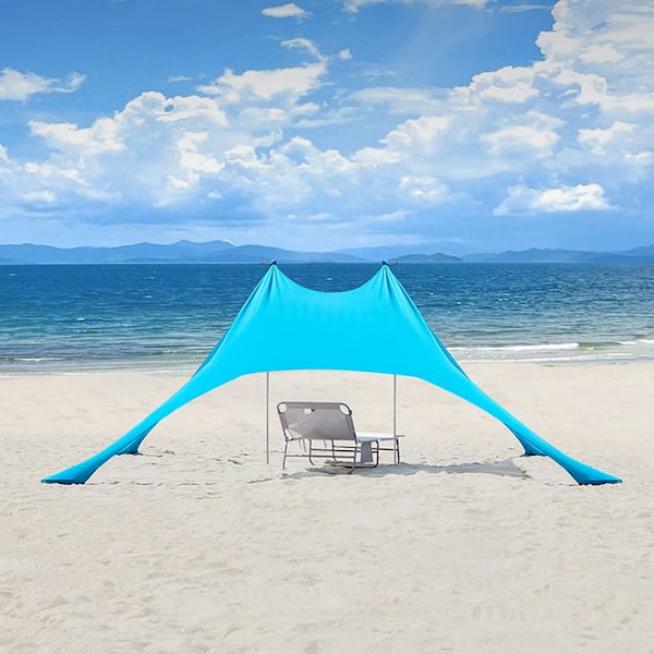 Rootz utomhustak - Solskydd - Strandtält - UPF30+ skydd - 300 cm x 300 cm x 200 cm - Lättvikt 1,92 kg - Bärbar - Enkel montering