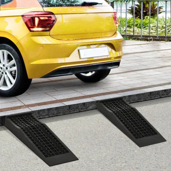 Rootz Ramp - Tröskelramp - Trottoarramp - Gummiramper - Antisladdramper - PP - Svart - 70 x 20 x 8 cm