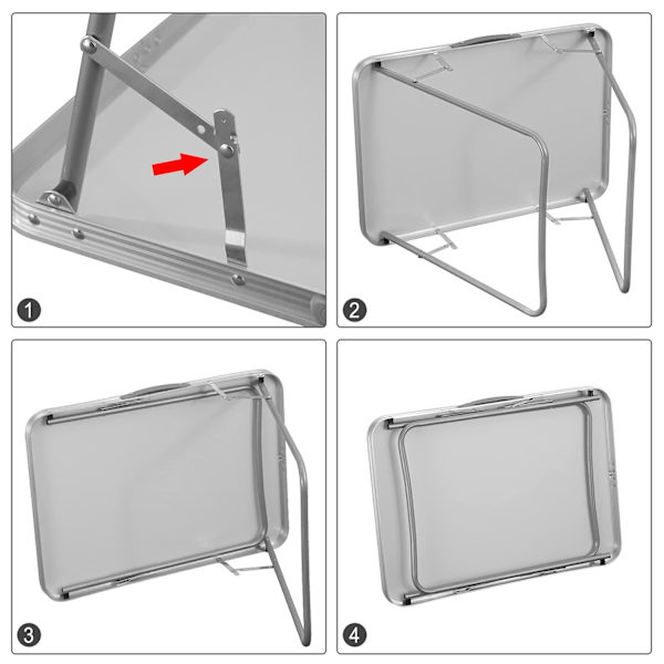Rootz hopfällbart bord - Bärbart skrivbord - Kompakt stativ - Hopfällbar yta - Researbetsstation - Lättviktsbräda - Lättinstallerad skiva - Svart - 70