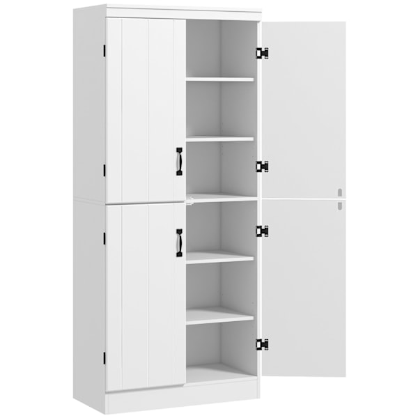 Rootz -keittiön kaapin buffet - ruokasalivarasto - moderni tyylinen kaappi - runsaasti säilytystilaa - 76 x 40 x 177 cm valkoinen