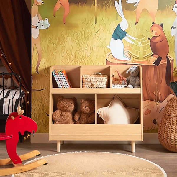 Rootz Kids Bookhelf - Child Book Storage - Toy Organizer - Safe Rounded Corners - 86x78x36cm