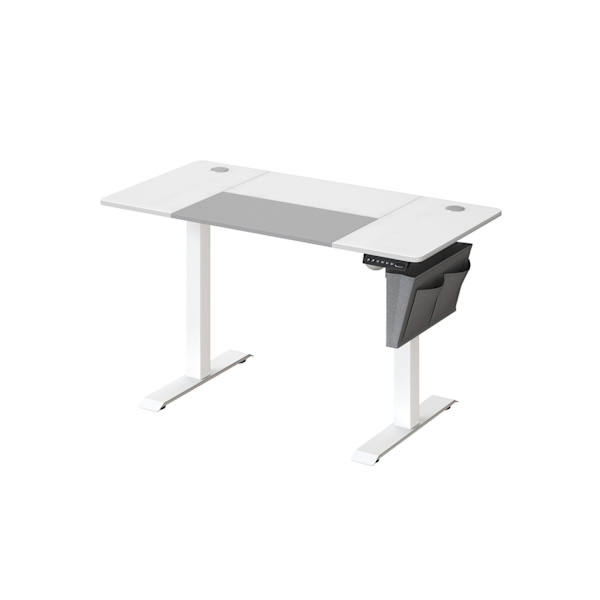 Rootz elektrisk stående skrivebord - Justerbart skrivebord - Sit Stand Skrivebord - Spånplade stålramme - 60cm x 120cm x (72-120)cm - White-Dove Grå -