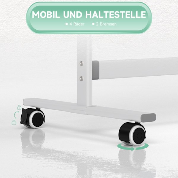 Rootz Mobile Magnet Whiteboard - Rotertable Teaching Board - Writing Display - 360 ° Flexibilitet - 120 x 90 cm