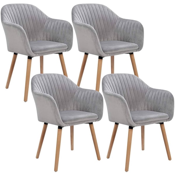 Rootz sæt med 4 spisestuestole - Elegante stole - Komfortable siddepladser - Fløjlspolstring - Ergonomisk design - Holdbar og nem vedligeholdelse - 81