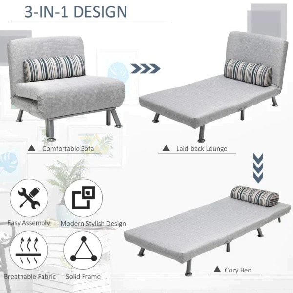 Rootz Justerbar soffa - Hopfällbar säng - Gästsäng - Bäddsoffa -