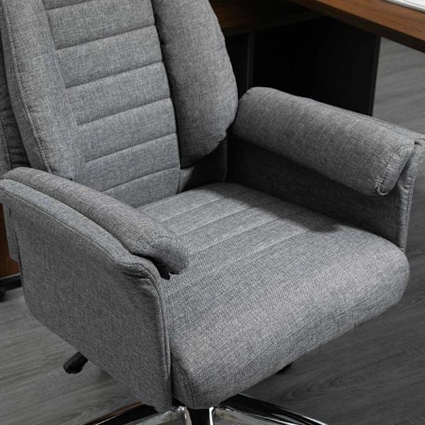 Rootz Drejestol - Executive Chair - Kontorstol - Skrivebordsstol - Højdejusterbar - Stof + Metal - Grå - 68x69x116-126cm