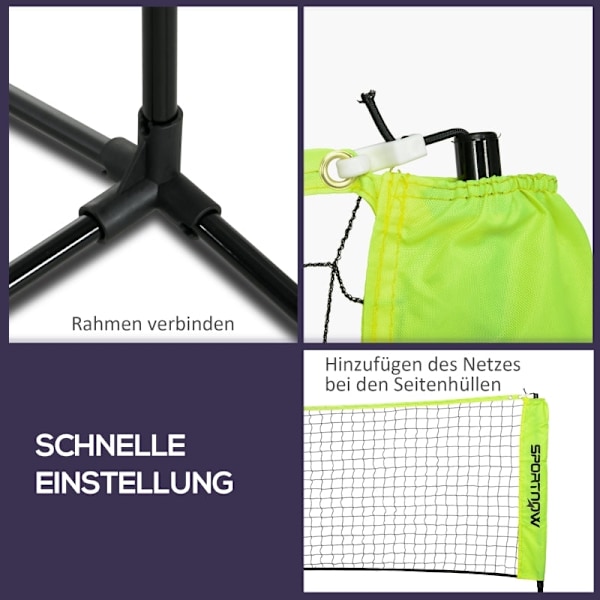 Rootz Portable Badminton Net Set - Volleyboll Nät - Höjdjusterbar - Metallram - Bärväska - Blå - 420cm x 103cm x 107-155cm