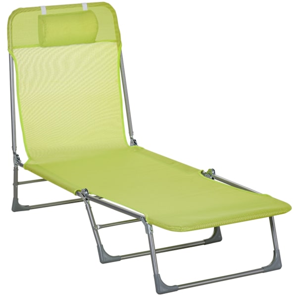 Rootz Sun Lounger - Garden Lounger - Foldbar hvilestol - 5 -niveau justerbar ryglæn - 182 cm x 56 cm x 28 cm - Aftagelig pude inkluderet