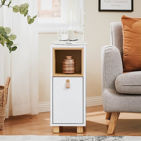 Rootz Sofa Side Bord - End Table - Bedside Cabinet - MDF & Pine - 3 skuffer & rum - 24x60x60cm