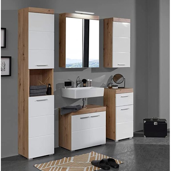 Rootz Badeværelsesskab - Under vasken - Højglans - 60 x 56 x 34cm White High gloss