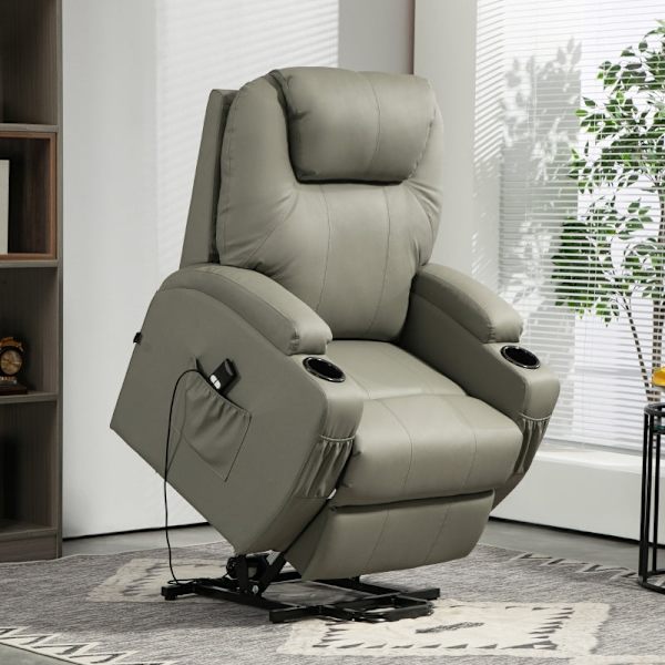 Rootz Elektrisk stand-up tv hvilestol - Biografsæde - Remote Control Recliner - Seniorstol - 85cm x 92cm x 109cm