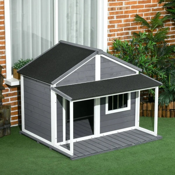 Rootz Dog House - Utomhus hundkennel med veranda - Väderbeständi