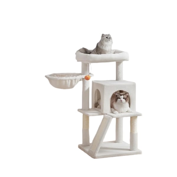 Rootz Ultimate Cat Tree - Stor platform - Scratching Post - Plush & Sisal - 48,1 x 48,1 x 96,1 cm