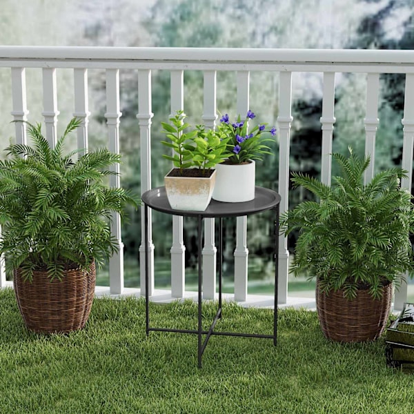 Rootz Round Garden Table - Terrassbord - Fällbart utomhusbord - Hållbart stål - Ø46cm x 50 cm