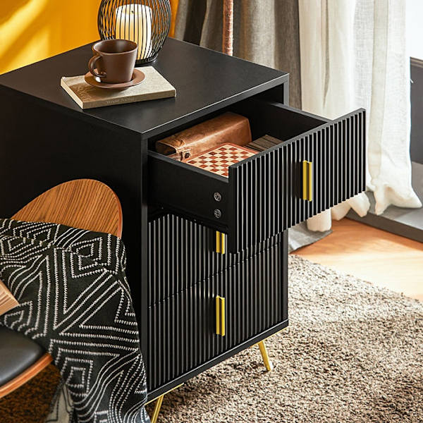 Rootz Nattduksbord - Sängbord - Sidobord - Organisera saker - 40cm x 63cm x 40cm, PB(E1), MDF(E1), metall - Elegant modern design