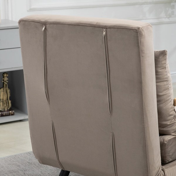 Rootz sovestol - Cabriolet sovesofa - Justerbart ryglæn - Robust stålstel - Plys polstring - Lysebrun - 63W x 73D x 81H cm