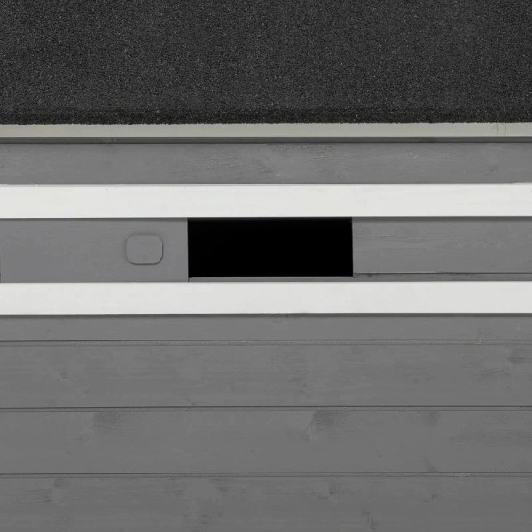 Rootz Dog Kennel - Massivt trä - Väderbeständig - Asfalttak - Grå + Vit - 71cm x 58cm x 77cm
